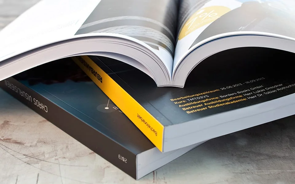 Softcover-Bindung als Galeriebeispiel