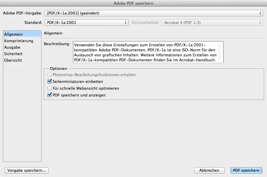 Photoshop PDF exportieren