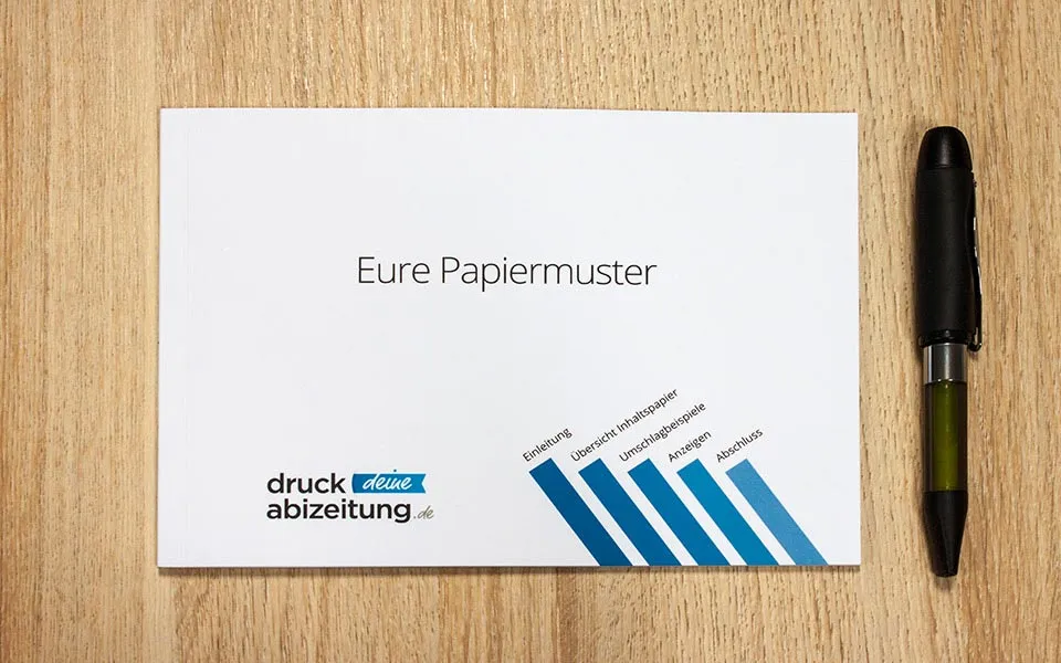 Papiermuster zur Auswahl für eine Abizeitung